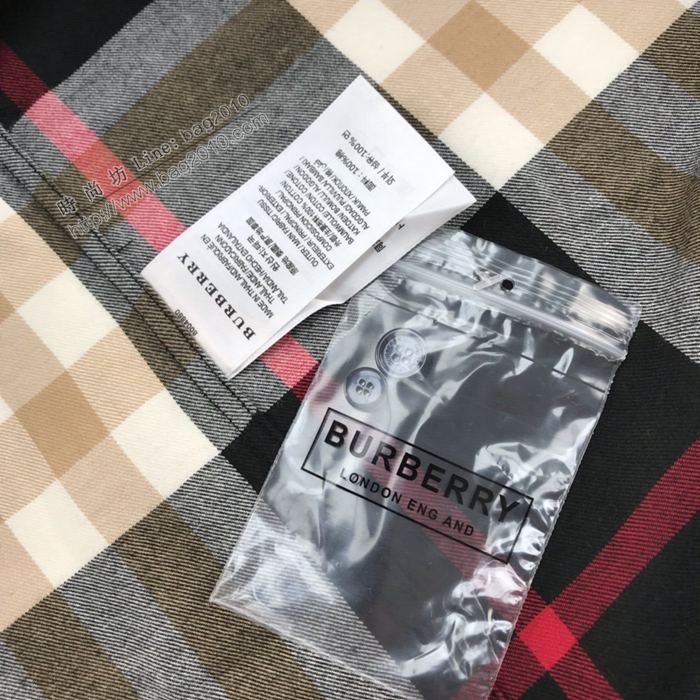 Burberry男裝 巴寶莉新款格紋棉質法蘭絨襯衫 Burberry男士格子襯衫  ydi3296